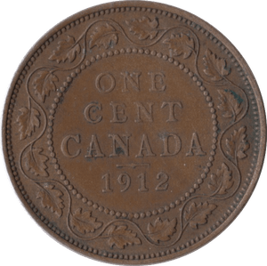 1912 CANADA ONE CENT - SILVER WORLD COINS - Cambridgeshire Coins