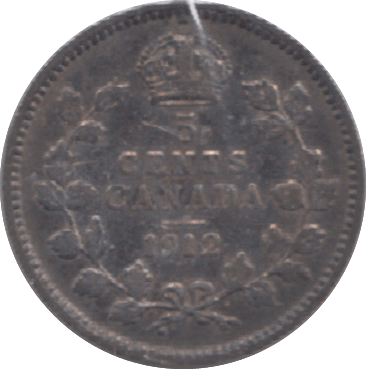 1912 CANADA SILVER 5 CENTS - WORLD SILVER COINS - Cambridgeshire Coins