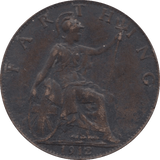 1912 FARTHING ( GVF ) 2 - Farthing - Cambridgeshire Coins