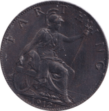 1912 FARTHING ( UNC ) - Farthing - Cambridgeshire Coins