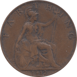 1912 FARTHING ( VF ) - Farthing - Cambridgeshire Coins