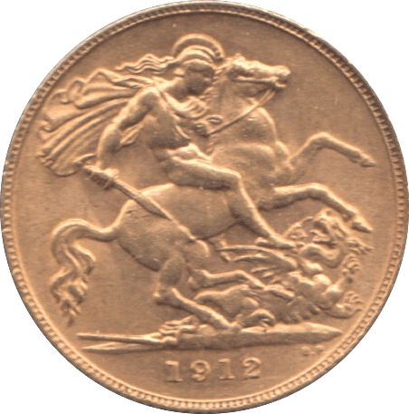 1912 GOLD HALF SOVEREIGN ( AUNC )