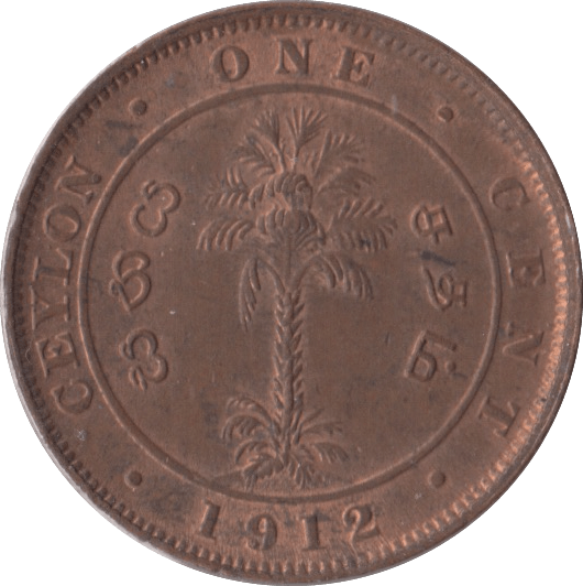 1912 ONE CENT CEYLON - WORLD COINS - Cambridgeshire Coins