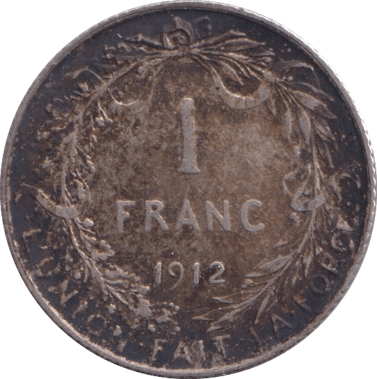 1912 SILVER 1 FRANC FRANCE - SILVER WORLD COINS - Cambridgeshire Coins