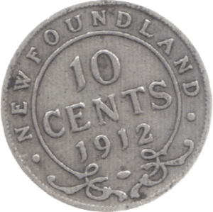 1912 SILVER 10 CENTS NEWFOUNDLAND - WORLD SILVER COINS - Cambridgeshire Coins