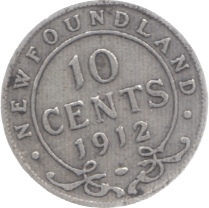 1912 SILVER 10 CENTS NEWFOUNDLAND - WORLD SILVER COINS - Cambridgeshire Coins