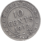 1912 SILVER 10 CENTS NEWFOUNDLAND - WORLD SILVER COINS - Cambridgeshire Coins