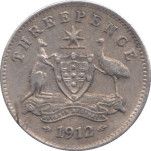1912 SILVER AUSTRALIA THREEPENCE - SILVER WORLD COINS - Cambridgeshire Coins
