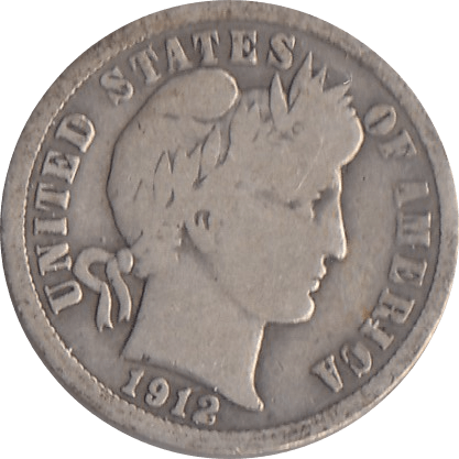 1912 SILVER DIME USA - SILVER WORLD COINS - Cambridgeshire Coins
