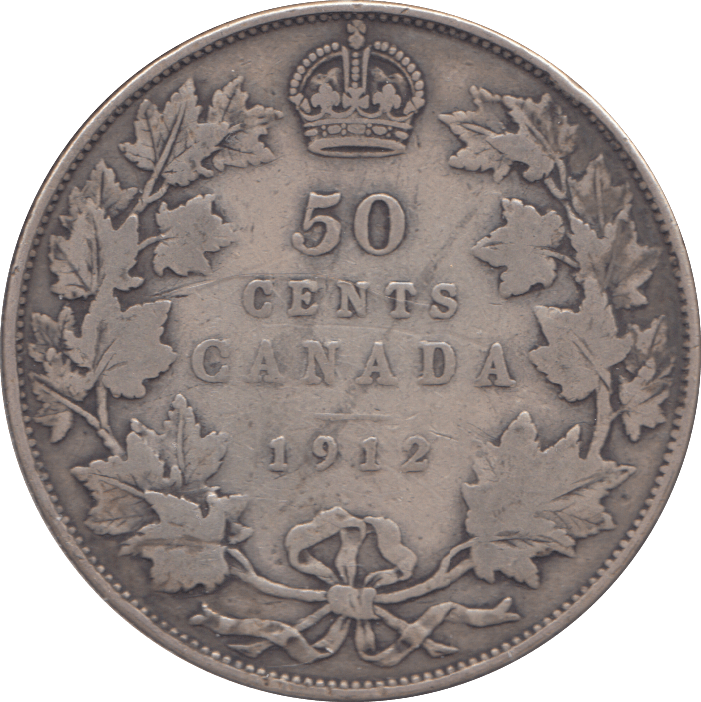 1912 SILVER FIFTY CENTS CANADA - WORLD SILVER COINS - Cambridgeshire Coins