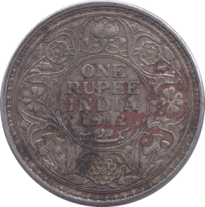 1912 SILVER ONE RUPEE INDIA - SILVER WORLD COINS - Cambridgeshire Coins