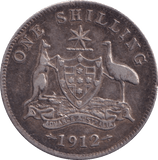 1912 SILVER ONE SHILLING AUSTRALIA - SILVER WORLD COINS - Cambridgeshire Coins