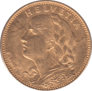 1912 SWITZERLAND GOLD 10 FRANCS - WORLD COINS - Cambridgeshire Coins