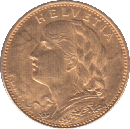 1912 SWITZERLAND GOLD 10 FRANCS - WORLD COINS - Cambridgeshire Coins