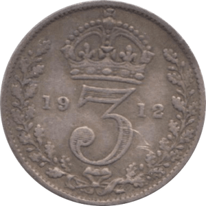 1912 THREEPENCE ( FINE ) - Threepence - Cambridgeshire Coins