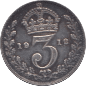 1912 THREEPENCE ( VF ) - Threepence - Cambridgeshire Coins