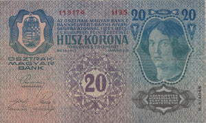 1913 20 KRONEN BANKNOTE AUSTRIA REF 523 - World Banknotes - Cambridgeshire Coins