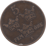 1913 5 ORE SWEDEN - Cambridgeshire Coins