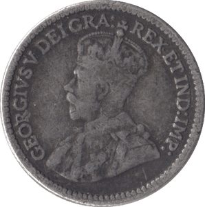 1913 CANADA SILVER 5 CENTS - SILVER WORLD COINS - Cambridgeshire Coins