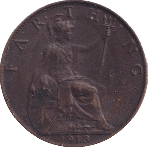 1913 FARTHING ( AUNC ) - Farthing - Cambridgeshire Coins
