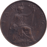 1913 FARTHING ( AUNC ) - Farthing - Cambridgeshire Coins