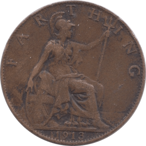 1913 FARTHING ( FAIR ) - Farthing - Cambridgeshire Coins