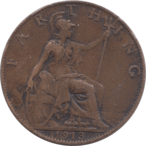 1913 FARTHING ( FAIR ) - Farthing - Cambridgeshire Coins