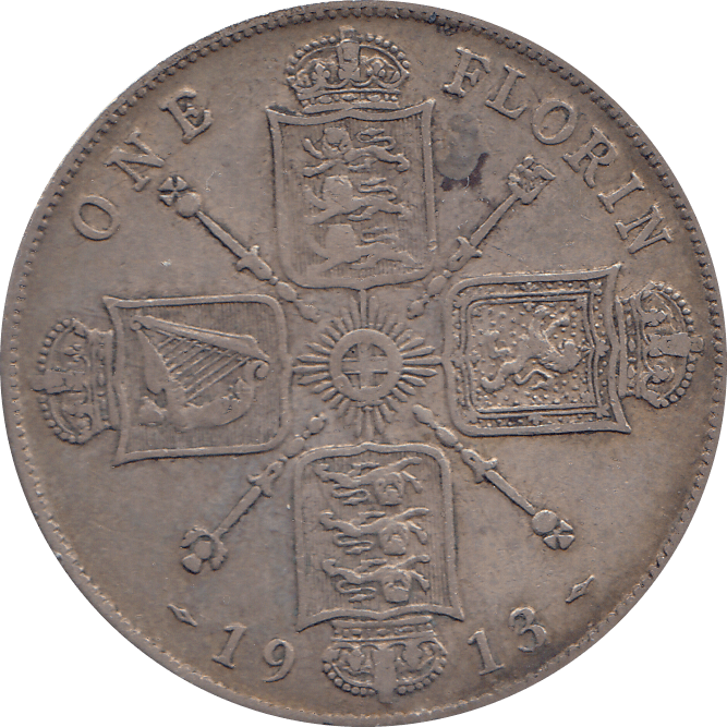1913 FLORIN ( VF ) - Florin - Cambridgeshire Coins
