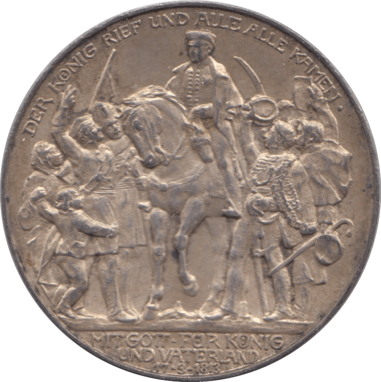 1913 GERMANY SILVER 3 MARK COMMEMORATIVE - SILVER WORLD COINS - Cambridgeshire Coins