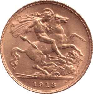 1913 GOLD HALF SOVEREIGN ( AUNC ) - Half Sovereign - Cambridgeshire Coins