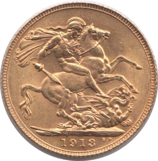 1913 GOLD SOVEREIGN ( AUNC ) 2 - Sovereign - Cambridgeshire Coins