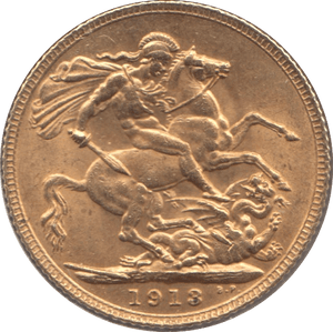 1913 GOLD SOVEREIGN ( AUNC ) - Sovereign - Cambridgeshire Coins