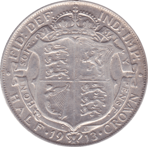 1913 HALFCROWN ( VF ) E - Halfcrown - Cambridgeshire Coins