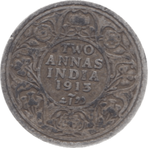 1913 INDIA SILVER 2 ANNAS 1 - WORLD COINS - Cambridgeshire Coins
