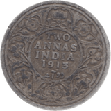 1913 INDIA SILVER 2 ANNAS 1 - WORLD COINS - Cambridgeshire Coins