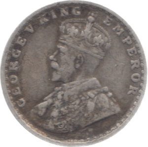 1913 INDIA SILVER 2 ANNAS 1 - WORLD COINS - Cambridgeshire Coins