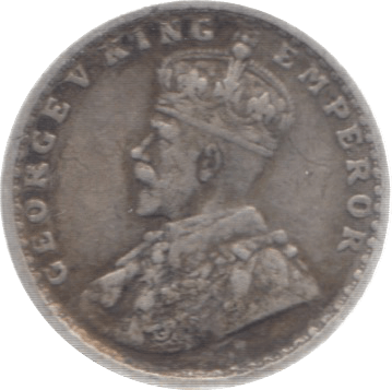 1913 INDIA SILVER 2 ANNAS 1 - WORLD COINS - Cambridgeshire Coins