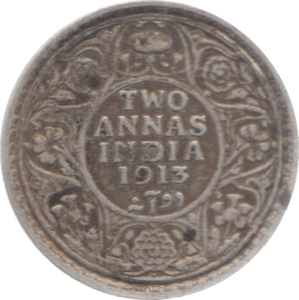 1913 INDIA SILVER 2 ANNAS 2 - WORLD COINS - Cambridgeshire Coins