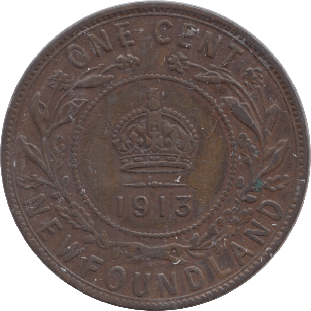 1913 NEWFOUNDLAND ONE CENT - HALFPENNY TOKEN - Cambridgeshire Coins