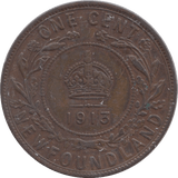 1913 NEWFOUNDLAND ONE CENT - HALFPENNY TOKEN - Cambridgeshire Coins