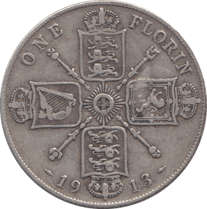 1913 ONE FLORIN ( FINE ) 8 - Florin - Cambridgeshire Coins