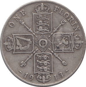 1913 ONE FLORIN ( FINE ) 8 - Florin - Cambridgeshire Coins