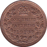 1913 ONE THIRD FARTHING ( BU ) - One Third Farthing - Cambridgeshire Coins