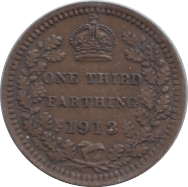 1913 ONE THIRD FARTHING ( EF ) 3 - One Third Farthing - Cambridgeshire Coins