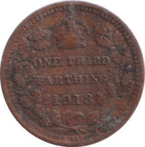 1913 ONE THIRD FARTHING ( FINE ) - One Third Farthing - Cambridgeshire Coins