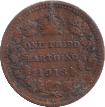 1913 ONE THIRD FARTHING ( FINE ) - One Third Farthing - Cambridgeshire Coins
