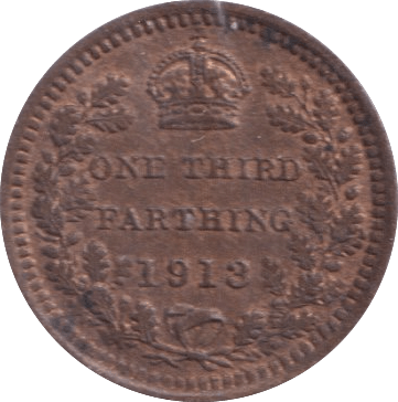 1913 ONE THIRD FARTHING ( GVF ) - One Third Farthing - Cambridgeshire Coins