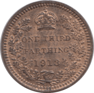 1913 ONE THIRD FARTHING ( UNC ) - One Third Farthing - Cambridgeshire Coins