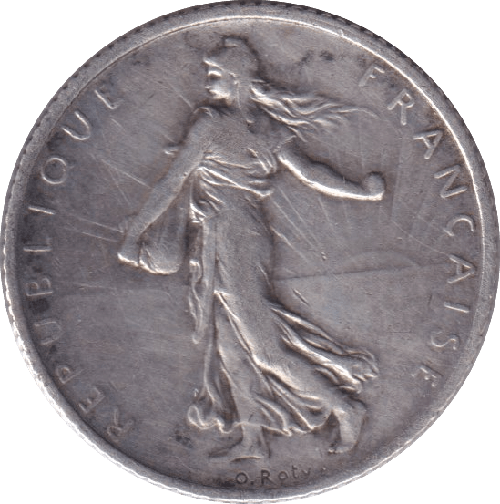 1913 SILVER 1 FRANC FRANCE - SILVER WORLD COINS - Cambridgeshire Coins