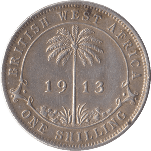 1913 SILVER 1 SHILLING BRITISH WEST AFRICA - SILVER WORLD COINS - Cambridgeshire Coins